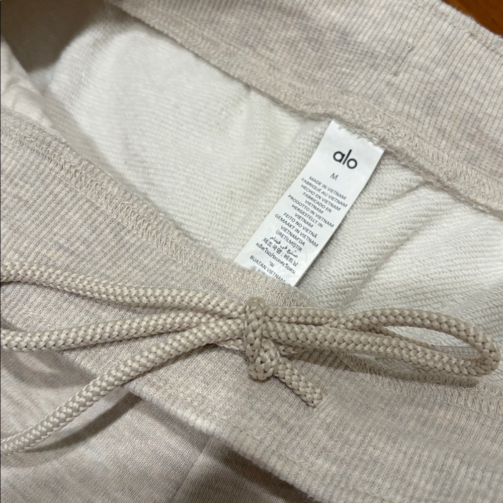 Alo Low Key Sweat Short in Oatmeal Heather Size Medium - Picture 8 of 10